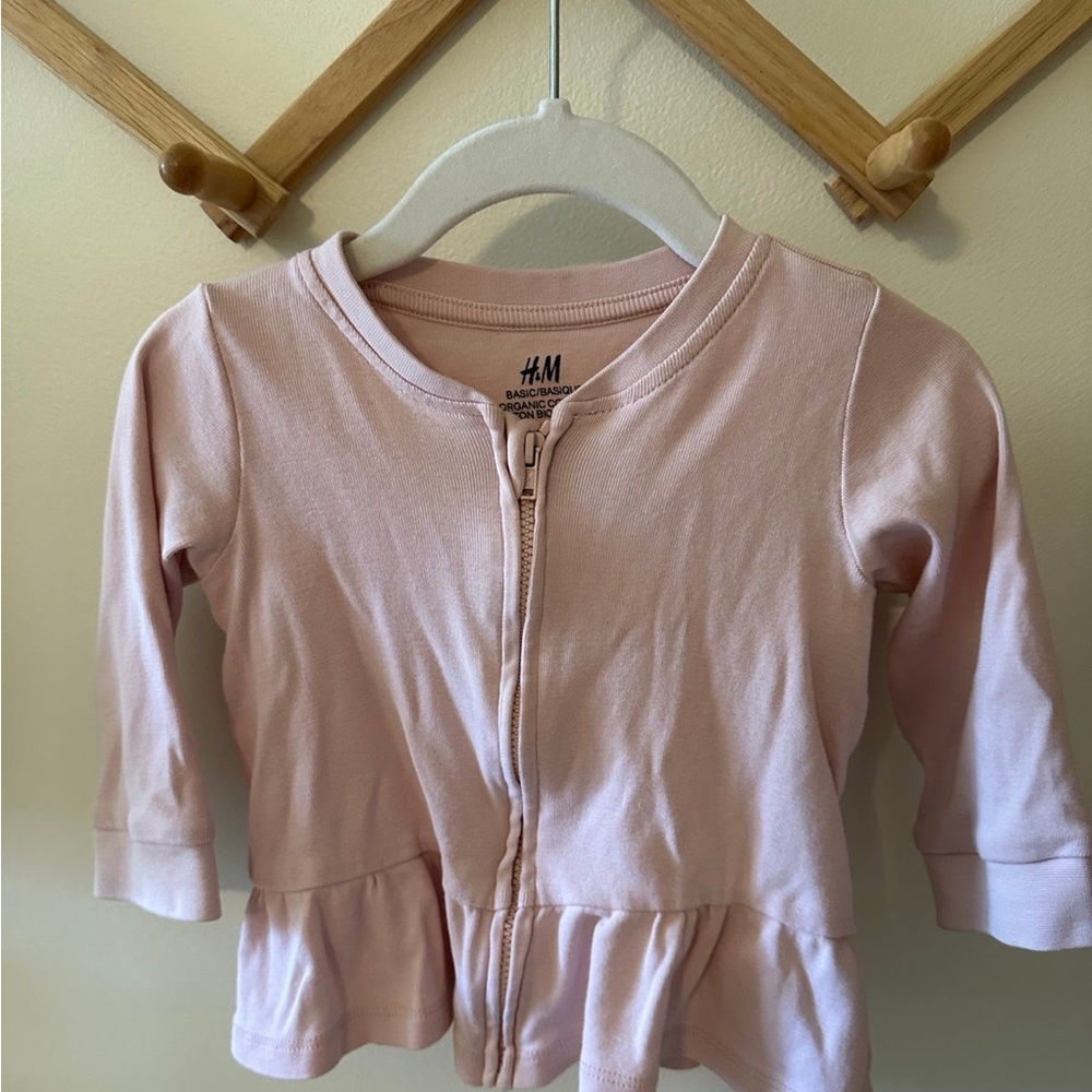 H&M Baby Girl Zipper Sweatshirt Sweater Pink